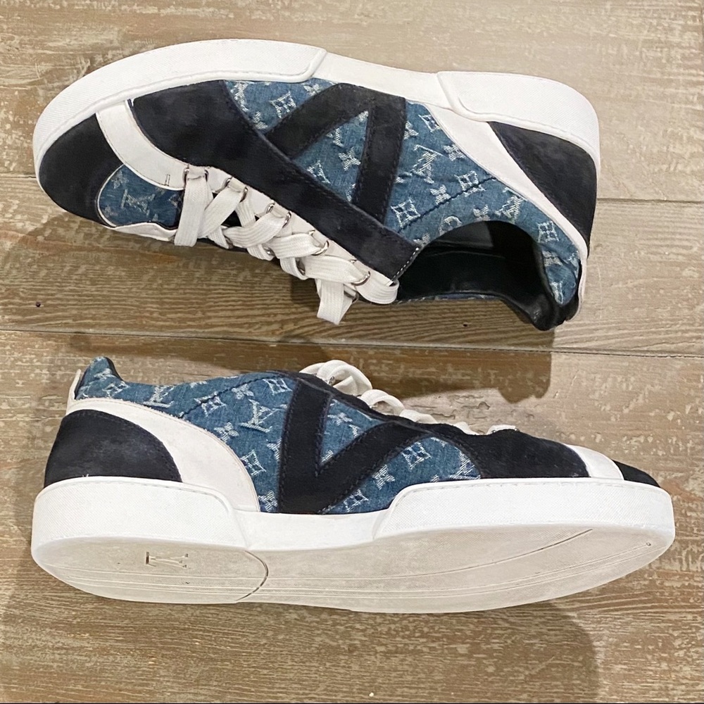 SOLD🎉 LOUIS VUITTON SUPREME Denim Sneakers Monogram - Picture 3 of 12